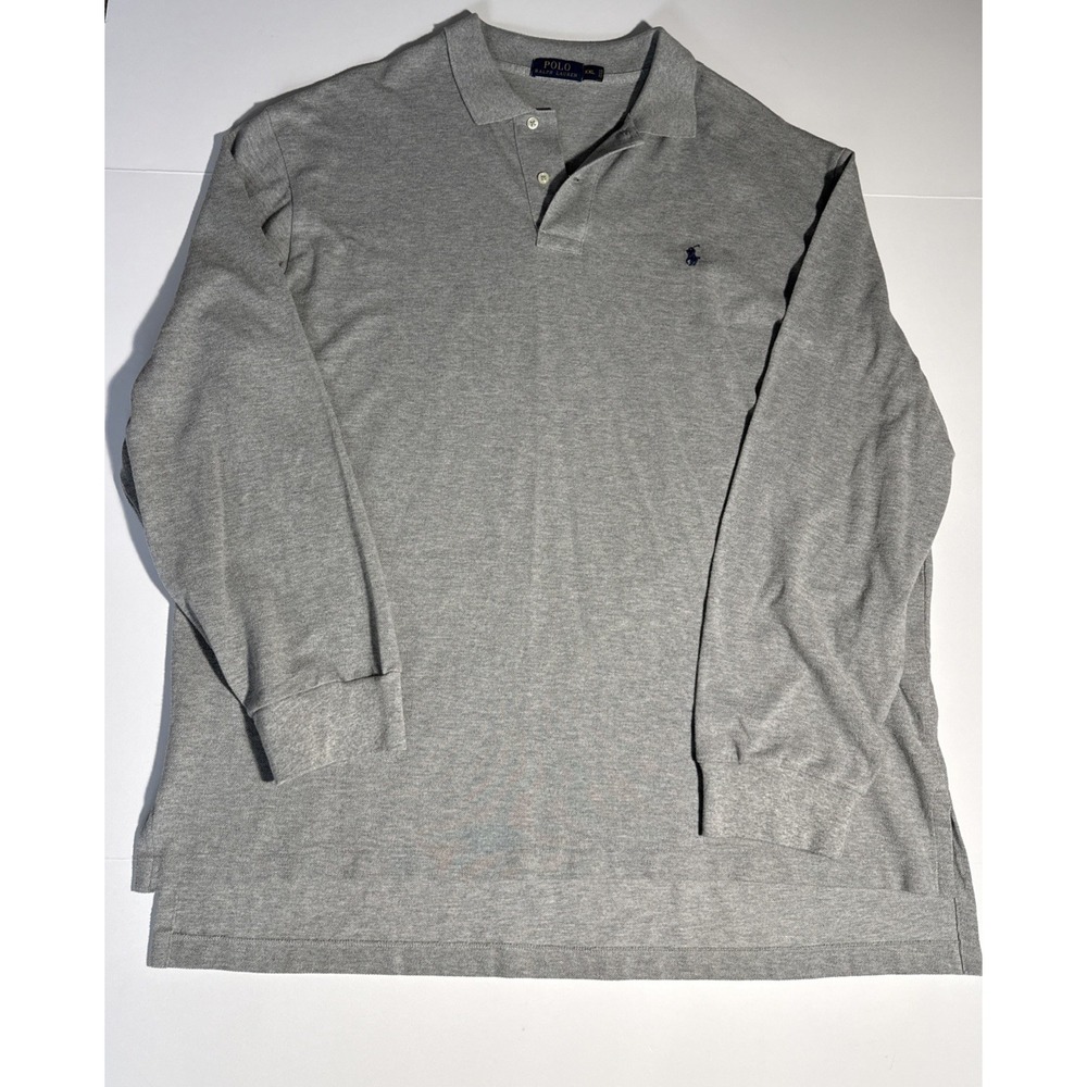 Polo By Ralph Lauren Polo Shirt MensXXL Gray Long Sleeve Jersey Cotton Pony Logo